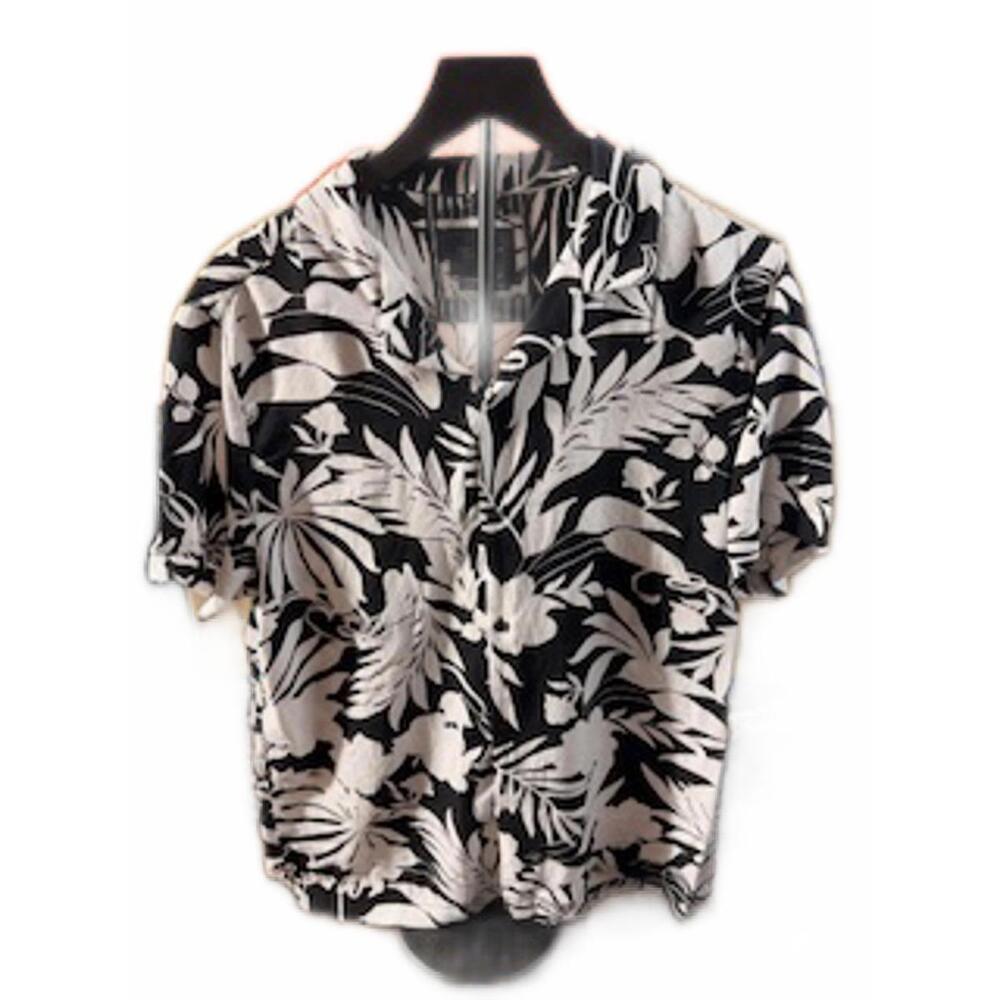 Cactus Man Ricky Singh Black & White Hawaiian Shirt‎ XL